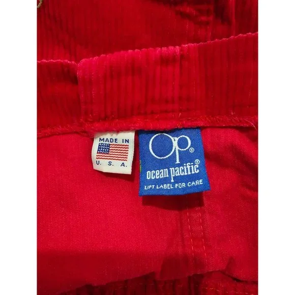 Vintage OP Ocean Pacific Longrider Red Corduroy Shorts Dogtown 34-36 (on the 34) - Picture 4 of 5